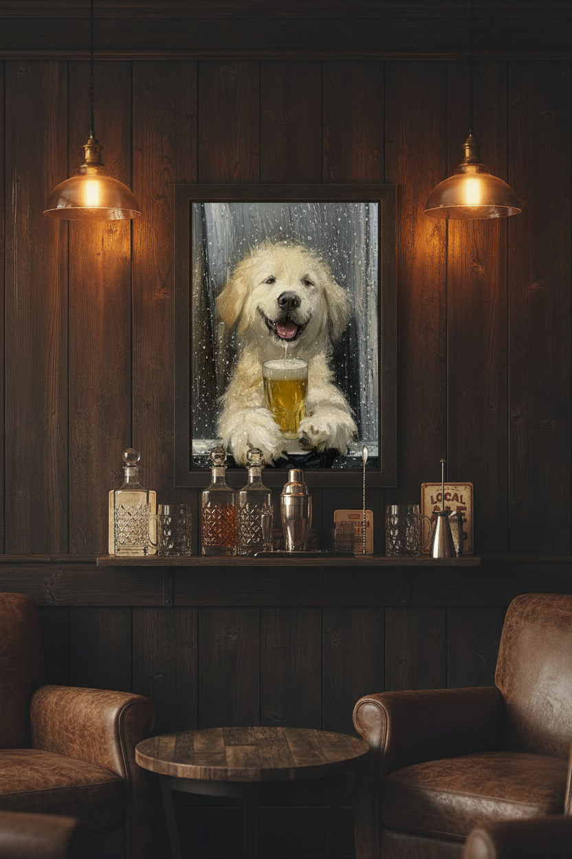 Lager Retriever man cave mockup